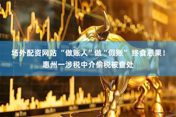 场外配资网站 “做账人”做“假账” 终食恶果！惠州一涉税中介偷税被查处